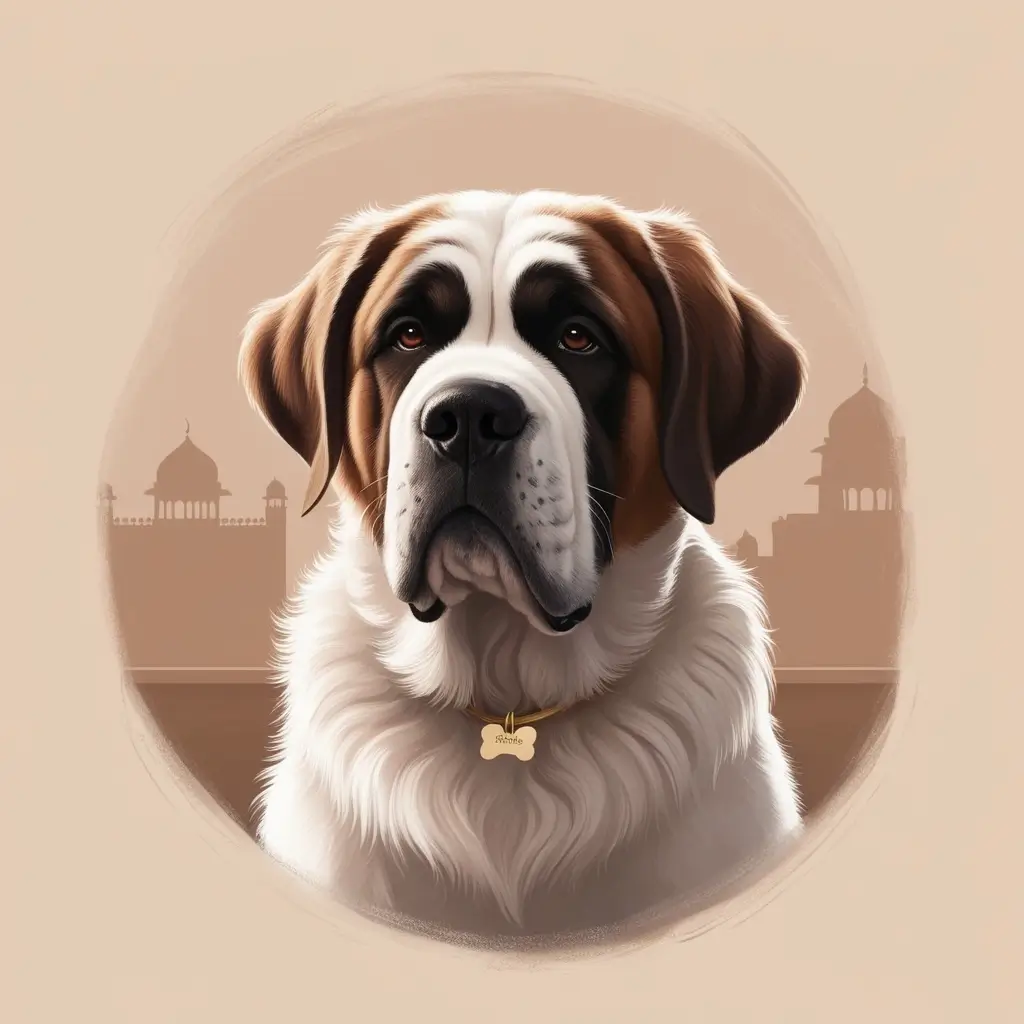 a st bernad dog puppy cute look in delhi